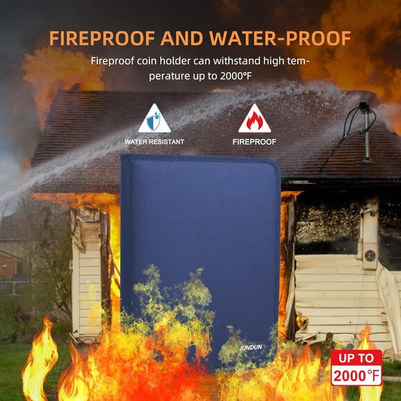 Coin Collection Book Holder for Collectors, 300 Pockets Fireproof Coins Collecti - Picture 3 of 6